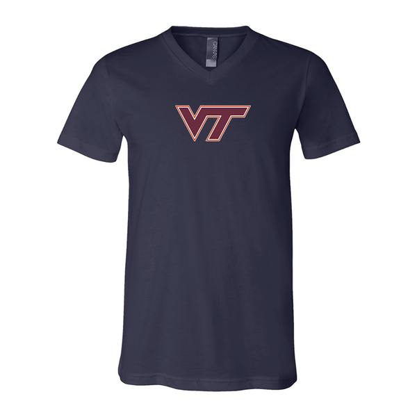 Virginia Tech Hokies BELLA  CANVAS - Jersey V-Neck T-Shirt