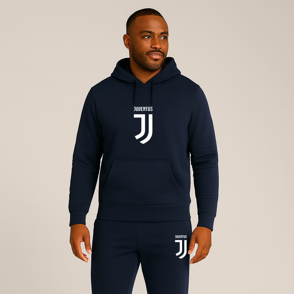 Men's Juventus Soccer Logo Hoodie Joggers Set