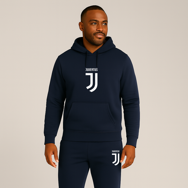 Men's Juventus Soccer Logo Hoodie Joggers Set
