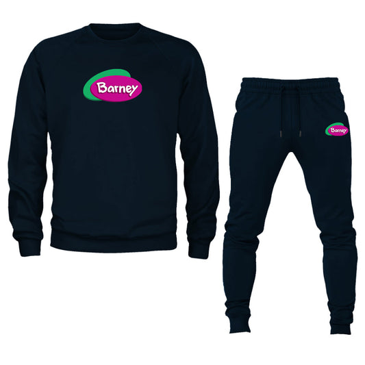 Men's Barney Show Logo Crewneck Sweatshirt Joggers Suit