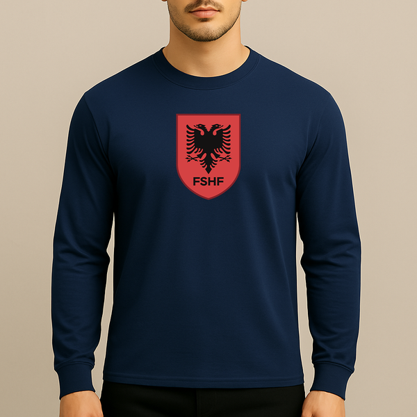 Men's Albania National Soccer Team Long Sleeve T-Shirt