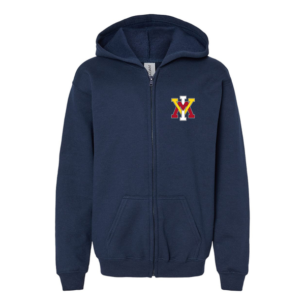 Gildan Heavy Blend Youth VMI Keydets Full Zip Hooded Sweatshirt