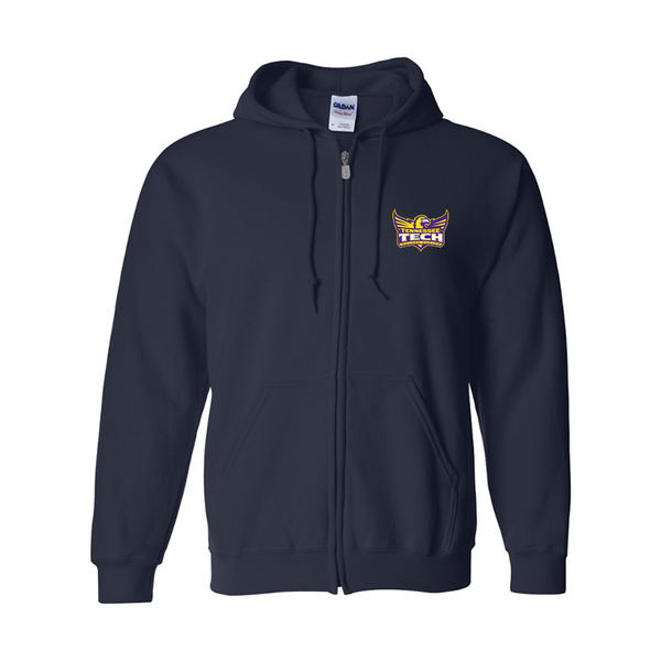 Men's Tennessee Tech Golden Eagles Gildan  Heavy Blend Full Zip Hooded Sweatshirt