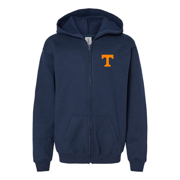 Gildan Heavy Blend Youth Tennessee Volunteers Full Zip Hooded Sweatshirt