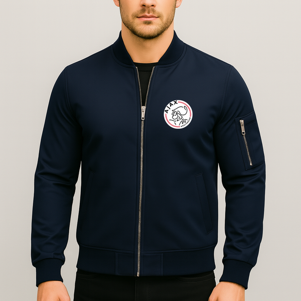 Men's Amsterdamsche FC Ajax Lightweight Bomber Jacket Windbreaker Softshell Varsity Jacket Coat