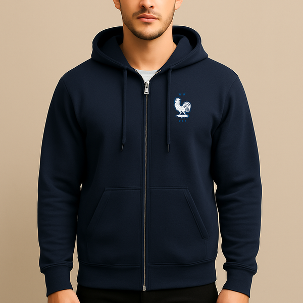 Men's France National Soccer Team Zipper Hoodie