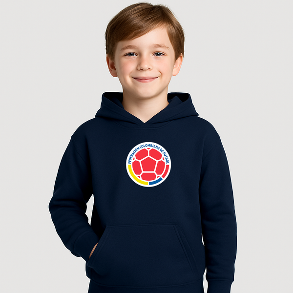 Youth Kids Colombia National Soccer Team Pullover Hoodie