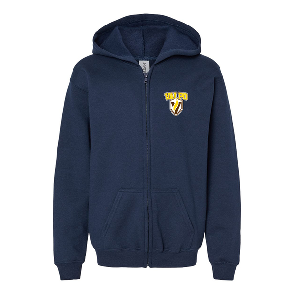 Gildan Heavy Blend Youth Valparaiso Crusaders Full Zip Hooded Sweatshirt