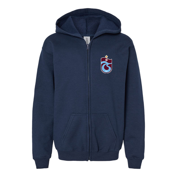 Gildan Heavy Blend Youth Trabzonspor Soccer Full Zip Hooded Sweatshirt