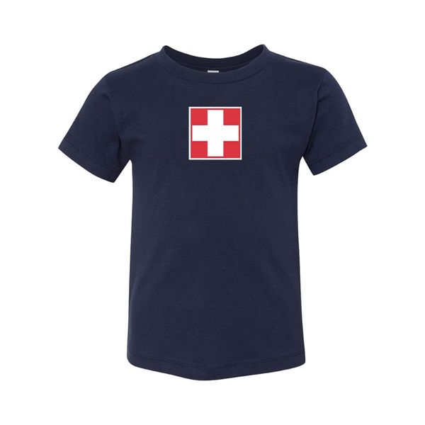 Switzerland National Football Soccer Team BELLA  CANVAS Toddler Jersey Tee