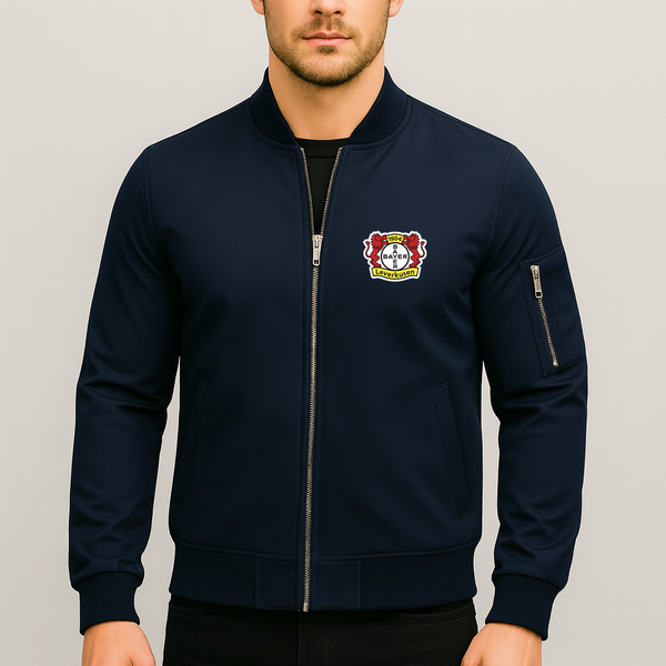 Men's Bayer Leverkusen FC Lightweight Bomber Jacket Windbreaker Softshell Varsity Jacket Coat