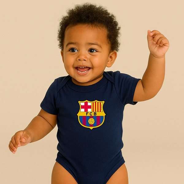 Baby F.C. Barcelona Soccer Romper Onesie