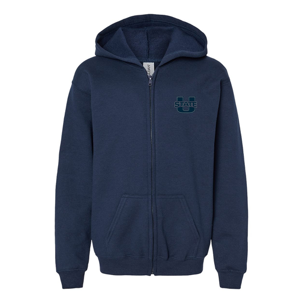 Gildan Heavy Blend Youth Utah State Aggies Full Zip Hooded Sweatshirt