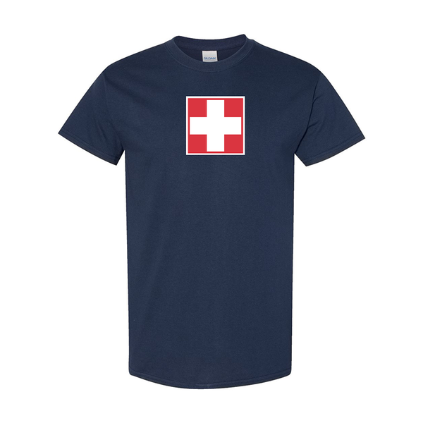 Men's Switzerland National Football Soccer Team Gildan Heavy Cotton T-Shirt