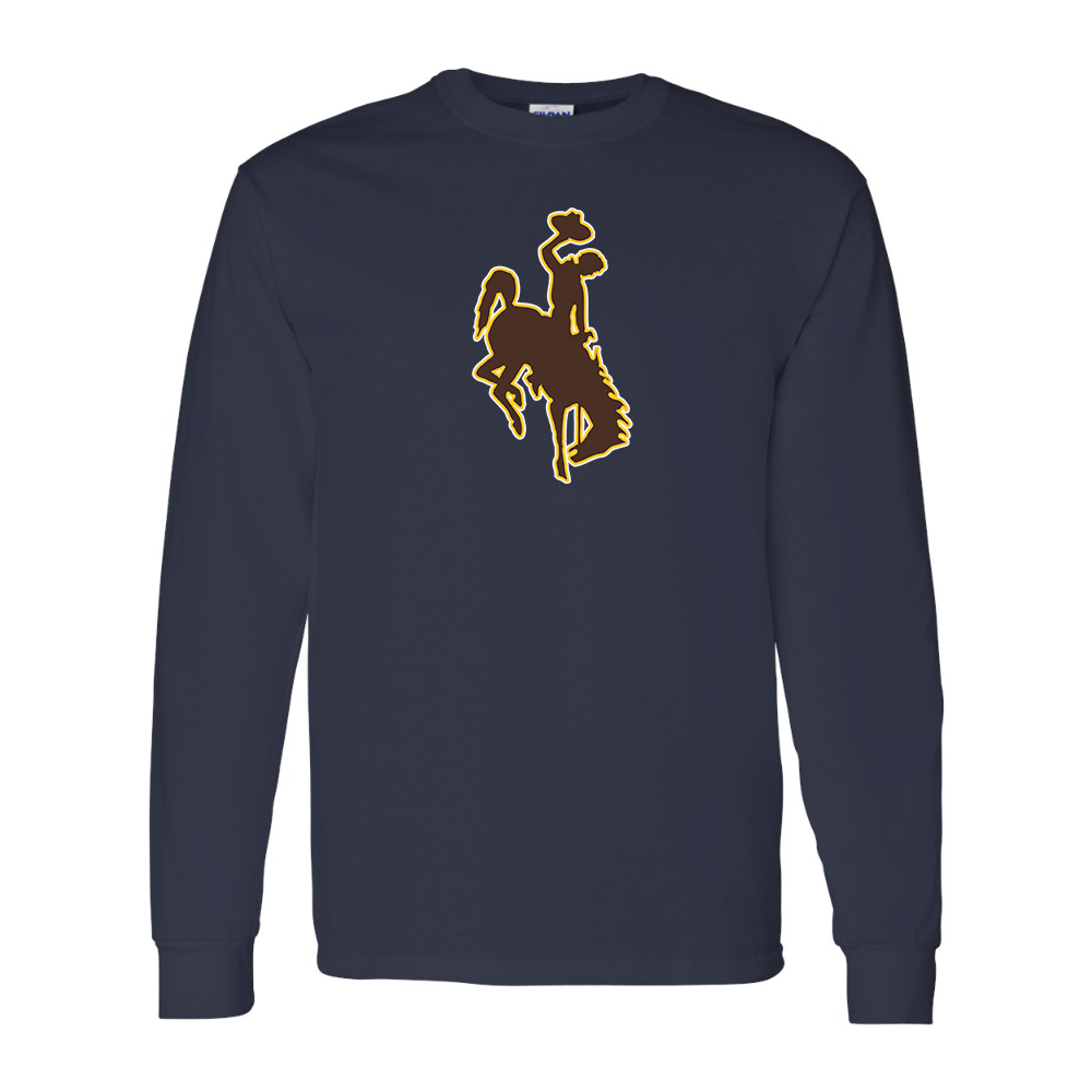 Men's  Wyoming Cowboys Gildan Heavy Cotton Long Sleeve T-Shirt