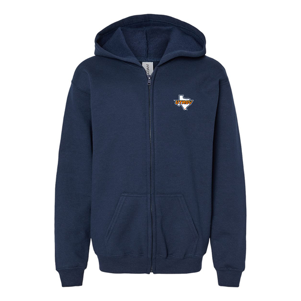 Gildan Heavy Blend Youth UTRGV Vaqueros Full Zip Hooded Sweatshirt