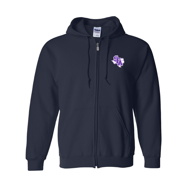 Men's Stephen F. Austin Lumberjacks  Gildan  Heavy Blend Full Zip Hooded Sweatshirt