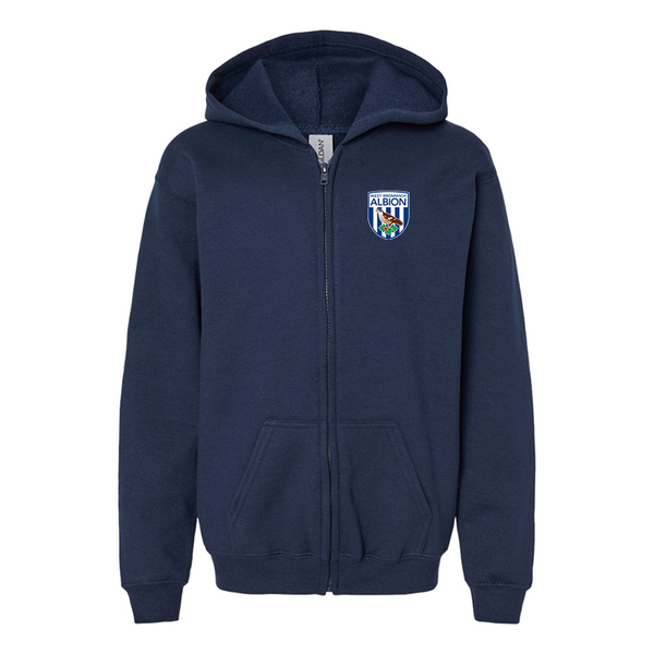 Gildan Heavy Blend Youth West Bromwich Albion SoccerFull Zip Hooded Sweatshirt
