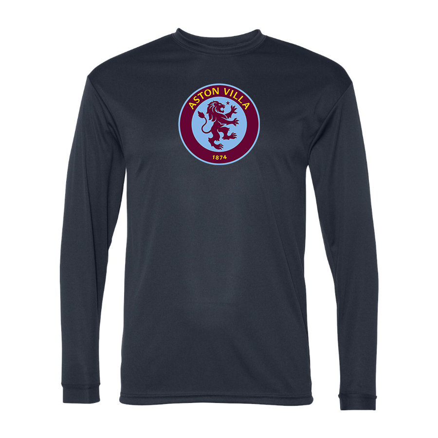 Men's Aston Villa Polyester Long Sleeve T-Shirt