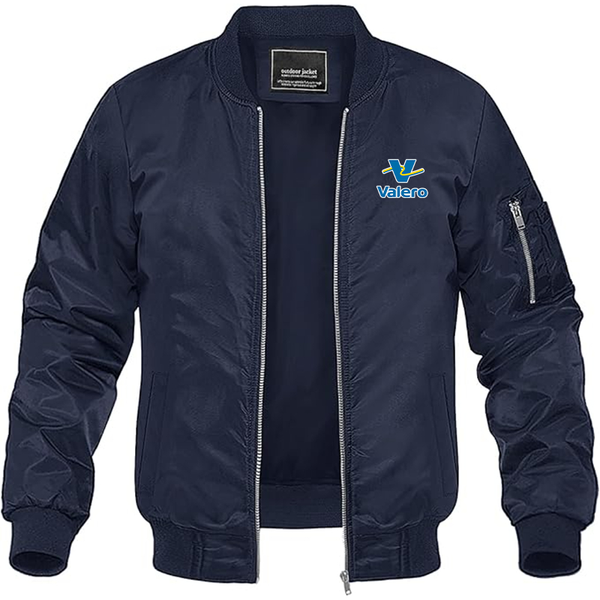 Men's Valero Gas Station Lightweight Bomber Jacket Windbreaker Softshell Varsity Jacket Coat