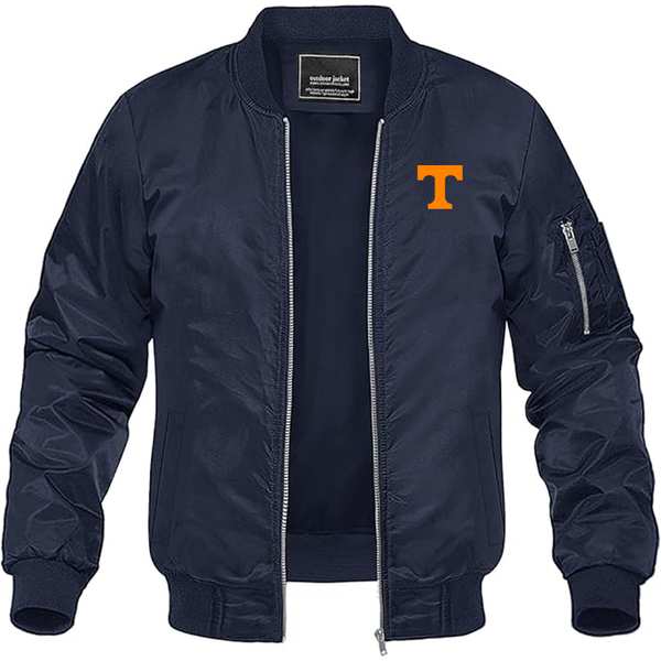 Men's Tennessee Volunteers Lightweight Bomber Jacket Windbreaker Softshell Varsity Jacket Coat