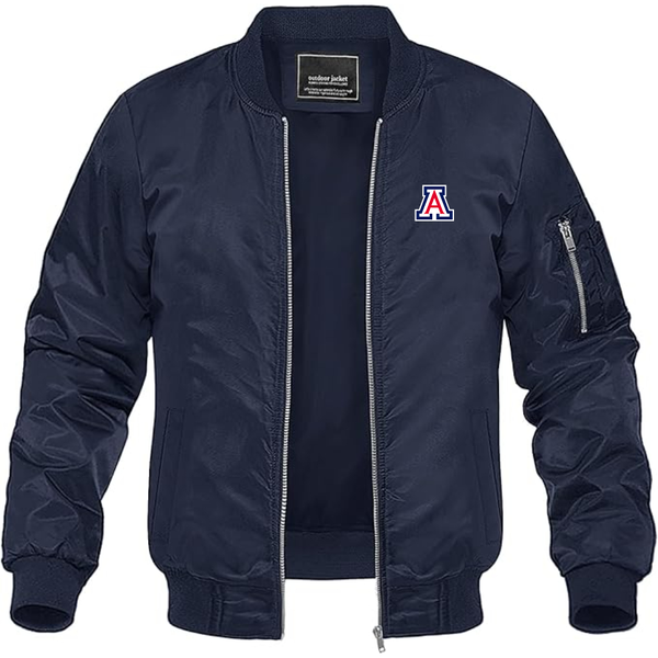 Men's Arizona Wildcats Lightweight Bomber Jacket Windbreaker Softshell Varsity Jacket Coat