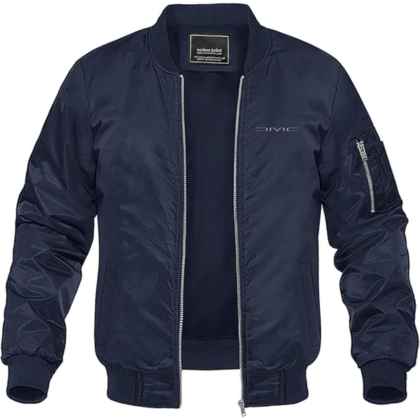 Men's DeLorean Motor Company  Logo Lightweight Bomber Jacket Windbreaker Softshell Varsity Jacket Coat