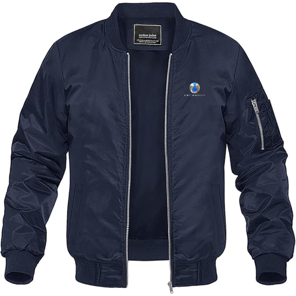 Men's Denza Logo Lightweight Bomber Jacket Windbreaker Softshell Varsity Jacket Coat
