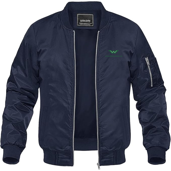Men's Wanderer Werke Logo Lightweight Bomber Jacket Windbreaker Softshell Varsity Jacket Coat
