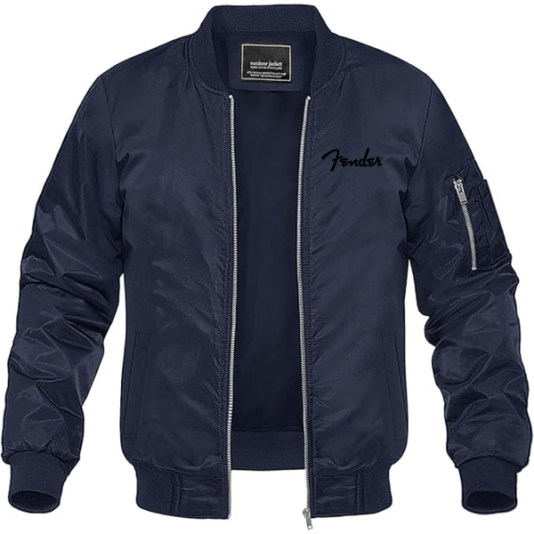 Men's Fender Lightweight Bomber Jacket Windbreaker Softshell Varsity Jacket Coat