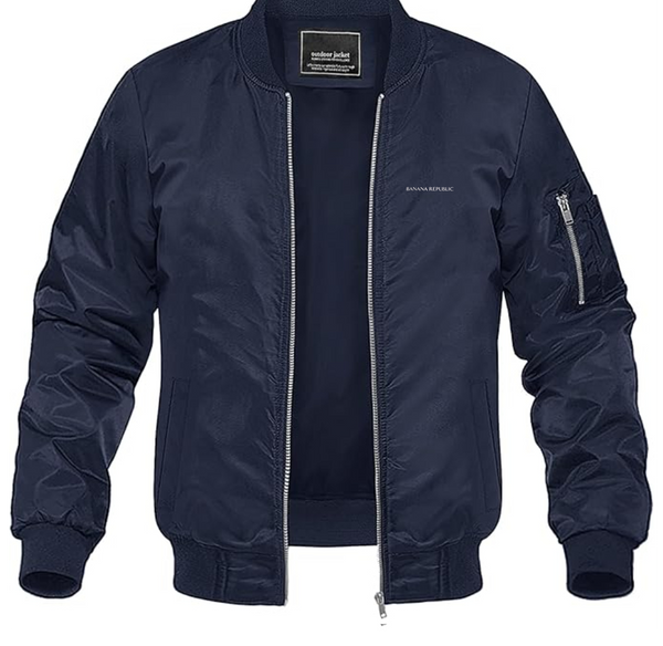 Men's Banana Republic Lightweight Bomber Jacket Windbreaker Softshell Varsity Jacket Coat