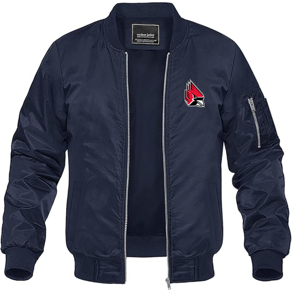 Men's  Ball State Cardinals Lightweight Bomber Jacket Windbreaker Softshell Varsity Jacket Coat