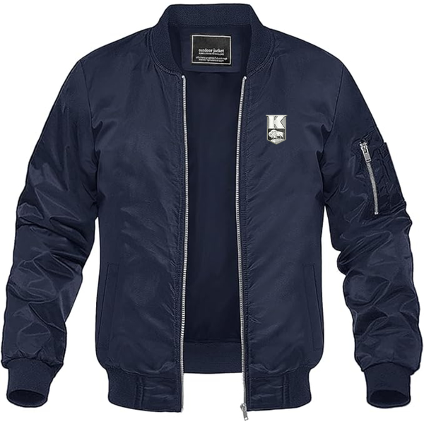 Men's Kaiser Logo Lightweight Bomber Jacket Windbreaker Softshell Varsity Jacket Coat