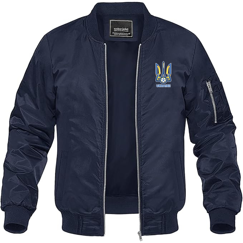 Men's Ukraine National Football Soccer Team Lightweight Bomber Jacket