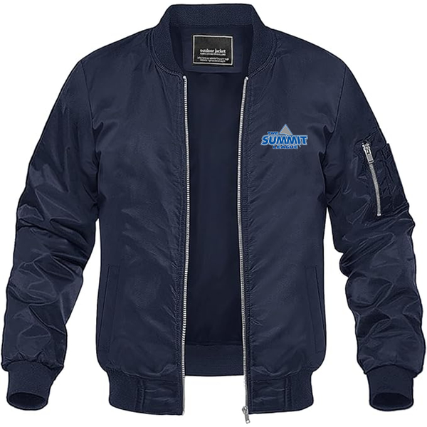 Men's The Summit League Lightweight Bomber Jacket Windbreaker Softshell Varsity Jacket Coat