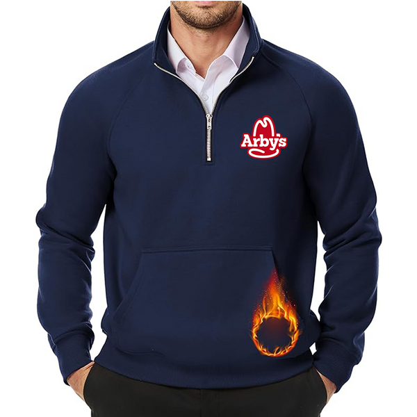 Men's Arbys JMIERR Quarter Zip Pullover Heavy Sweatshirts Warm Fleece Sweatshirt Polo Shirt with Pockets