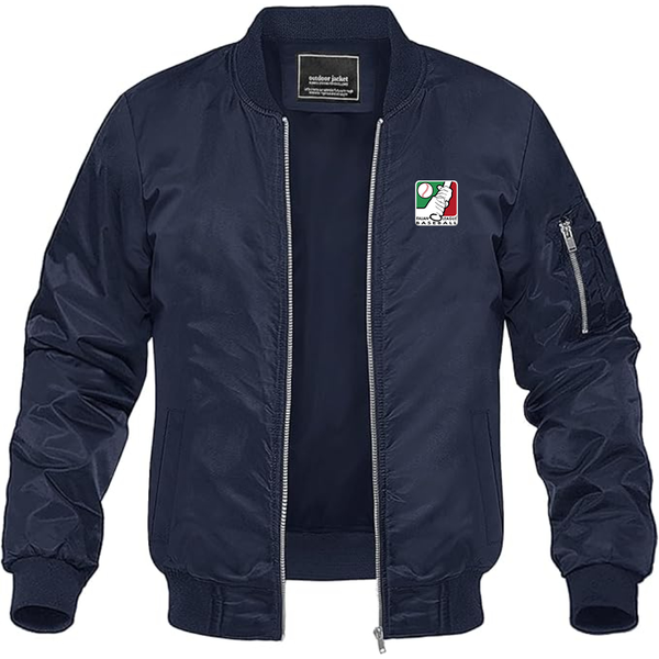 Men's  Italian Baseball League Logo Lightweight Bomber Jacket Windbreaker Softshell Varsity Jacket Coat