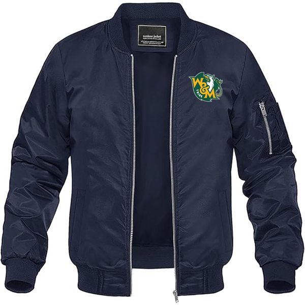 Men's  William and Mary Tribe Lightweight Bomber Jacket Windbreaker Softshell Varsity Jacket Coat