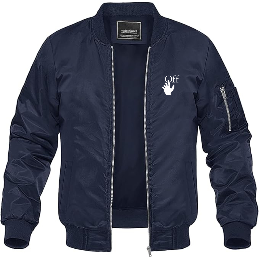 Men's Off-White Hand Logo Lightweight Bomber Jacket
