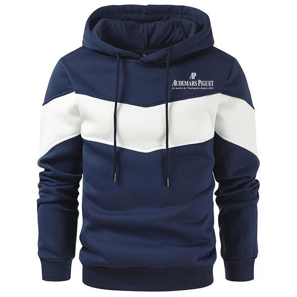 Men's Audemars-Piguet Novelty Color Block Pullover Fleece Hoodie Long Sleeve Casual