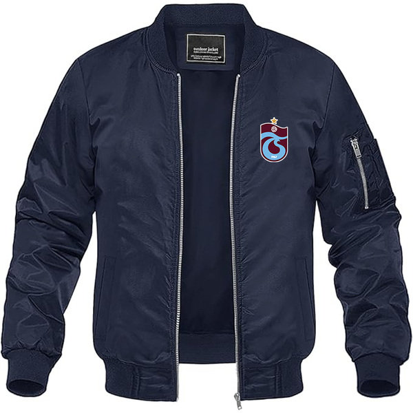 Men's Trabzonspor Soccer Lightweight Bomber Jacket Windbreaker Softshell Varsity Jacket Coat