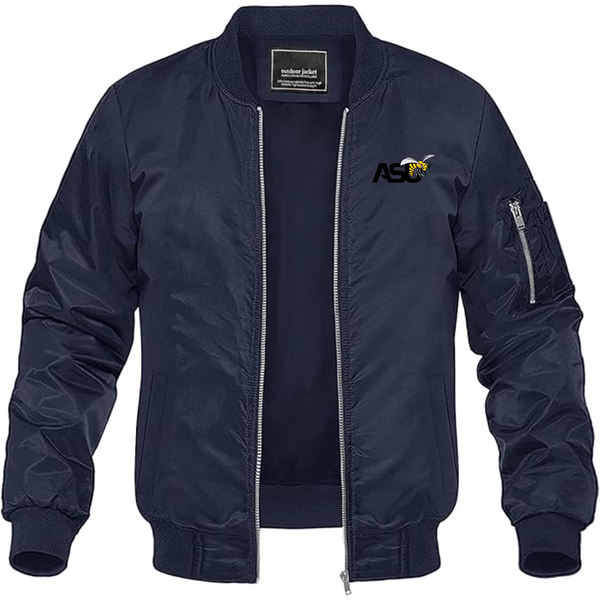 Men's Alabama State Hornets  Lightweight Bomber Jacket Windbreaker Softshell Varsity Jacket Coat