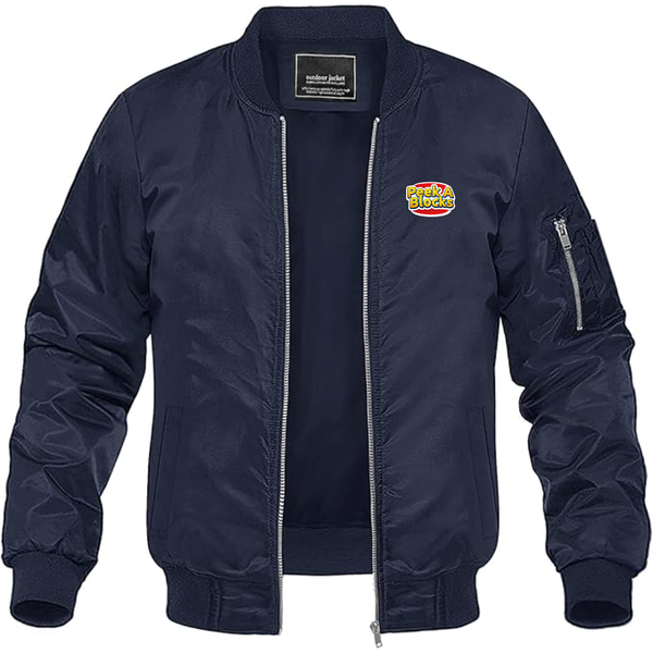 Men's  Peek A Blocks  Lightweight Bomber Jacket Windbreaker Softshell Varsity Jacket Coat