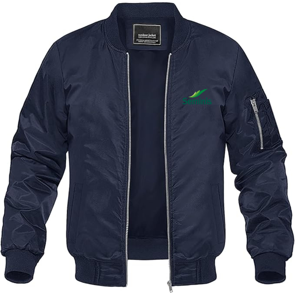 Men's  Seminis  Logo  Lightweight Bomber Jacket Windbreaker Softshell Varsity Jacket Coat