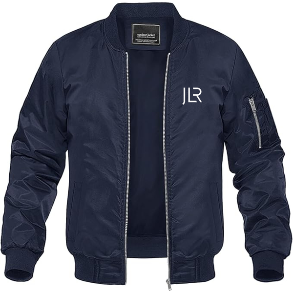 Men's JLR Logo Lightweight Bomber Jacket Windbreaker Softshell Varsity Jacket Coat
