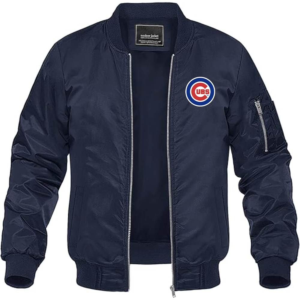 Men's Chicago Cubs Logo Lightweight Bomber Jacket