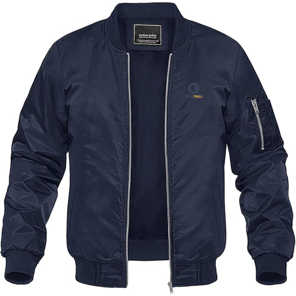 Men's Geekmall Logo Lightweight Bomber Jacket Windbreaker Softshell Varsity Jacket Coat