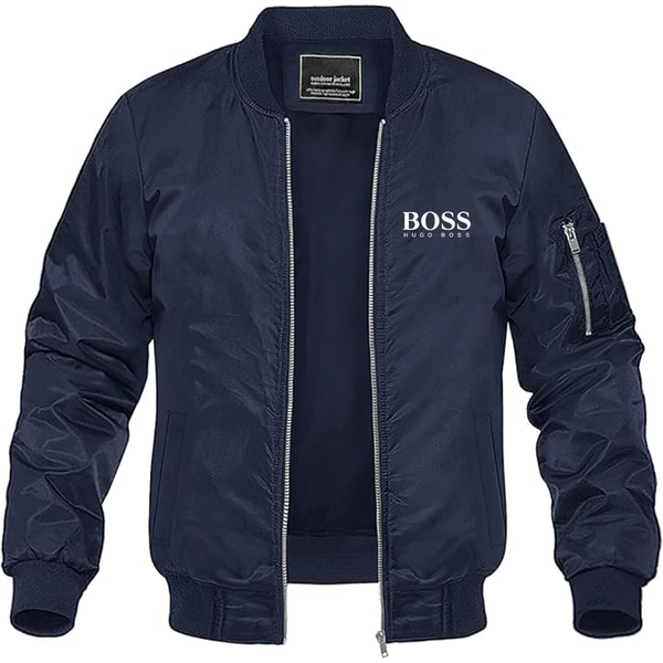Men's Hugo Boss Logo  Lightweight Bomber Jacket Windbreaker Softshell Varsity Jacket Coat