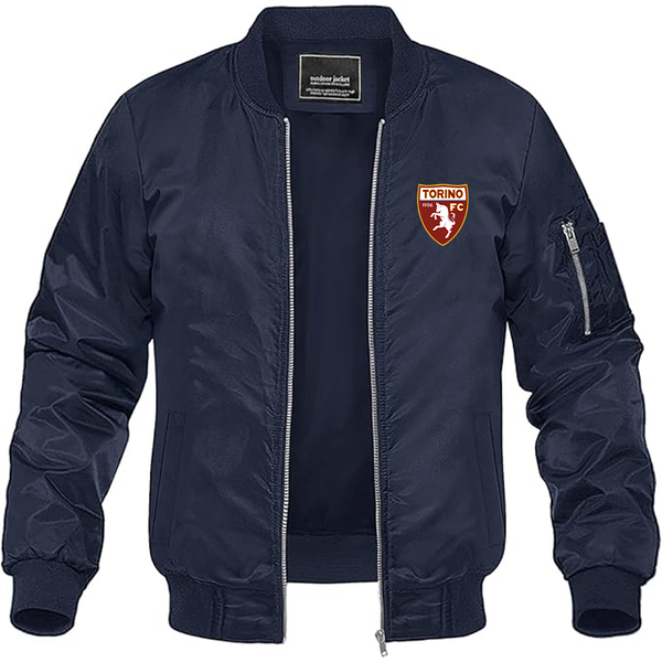 Men's Torino Soccer   Lightweight Bomber Jacket Windbreaker Softshell Varsity Jacket Coat