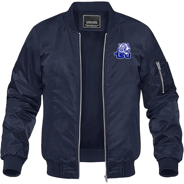 Men's Tennessee State Tigers Lightweight Bomber Jacket Windbreaker Softshell Varsity Jacket Coat
